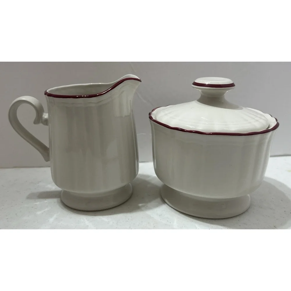 VINTAGE MIKASA COUNTRY CLASSICS Roseland Japan KS151‎ CREAMER & SUGAR Set